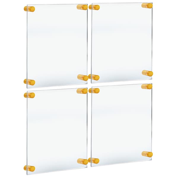 Floating Acrylic Gallery Wall Set of Four Floating Frames, Gold, 8.5 in. x 11 in. Graphic Size, 4PK